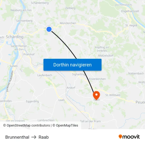 Brunnenthal to Raab map