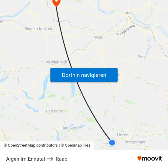 Aigen Im Ennstal to Raab map