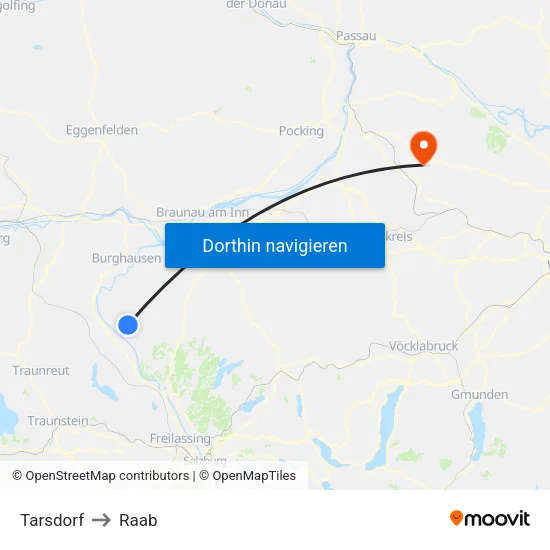 Tarsdorf to Raab map