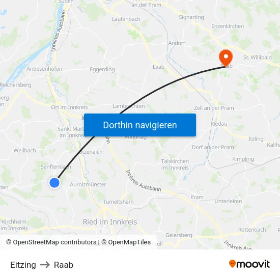 Eitzing to Raab map