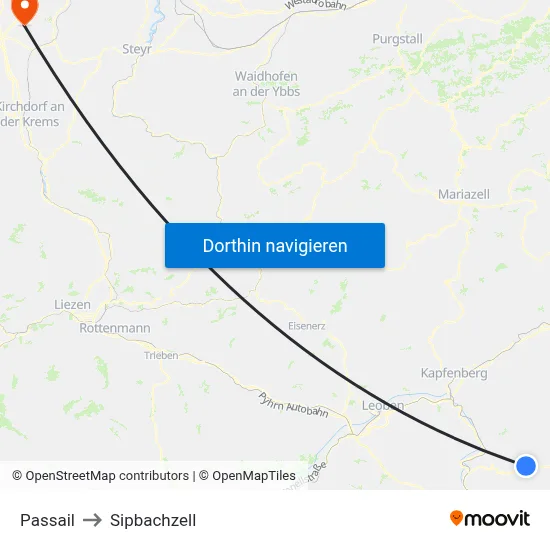 Passail to Sipbachzell map