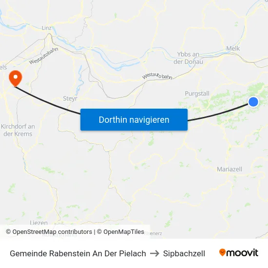 Gemeinde Rabenstein An Der Pielach to Sipbachzell map