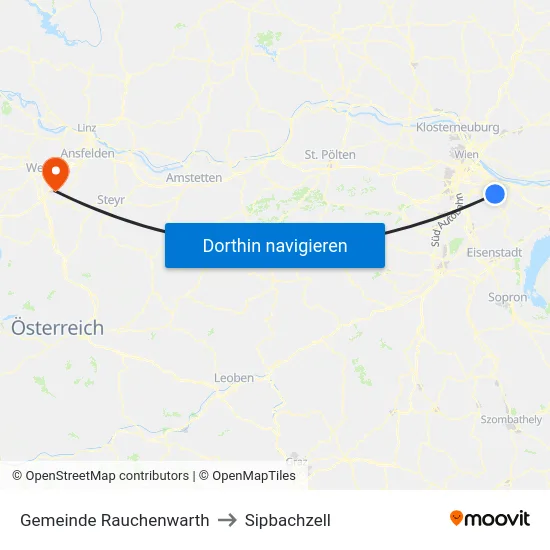 Gemeinde Rauchenwarth to Sipbachzell map