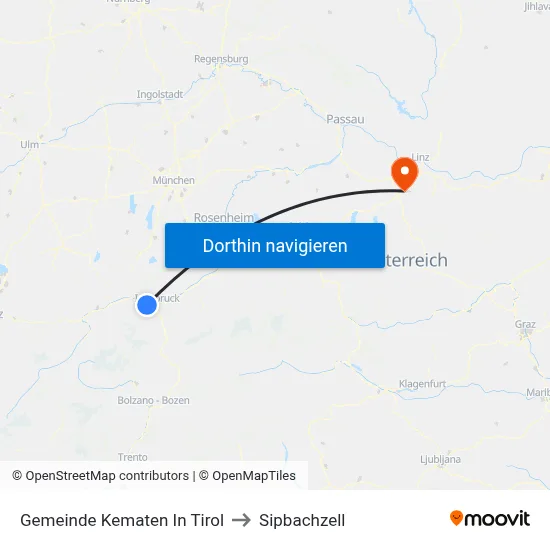 Gemeinde Kematen In Tirol to Sipbachzell map