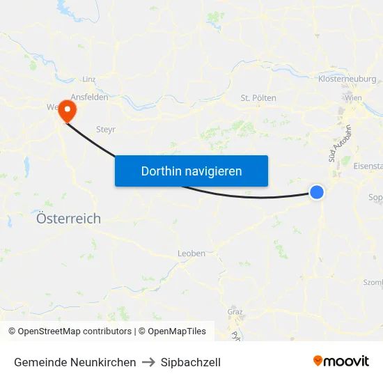 Gemeinde Neunkirchen to Sipbachzell map