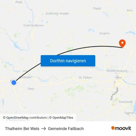 Thalheim Bei Wels to Gemeinde Fallbach map