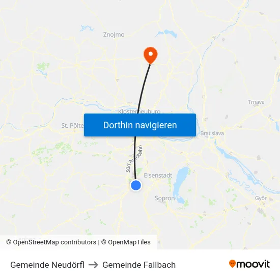 Gemeinde Neudörfl to Gemeinde Fallbach map