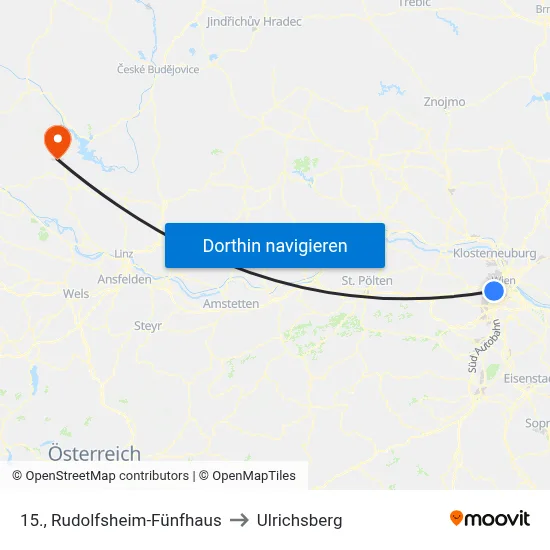 15., Rudolfsheim-Fünfhaus to Ulrichsberg map