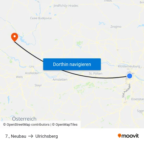 7., Neubau to Ulrichsberg map