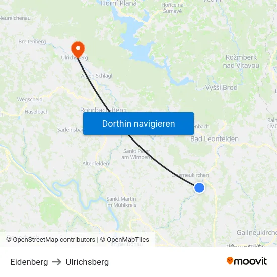 Eidenberg to Ulrichsberg map