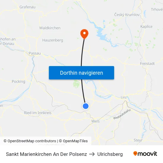 Sankt Marienkirchen An Der Polsenz to Ulrichsberg map