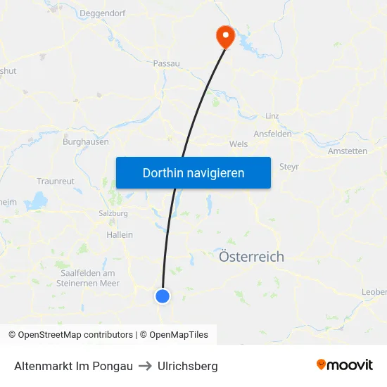 Altenmarkt Im Pongau to Ulrichsberg map