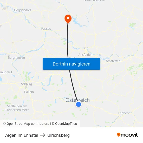 Aigen Im Ennstal to Ulrichsberg map