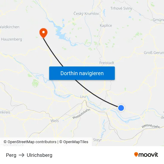 Perg to Ulrichsberg map