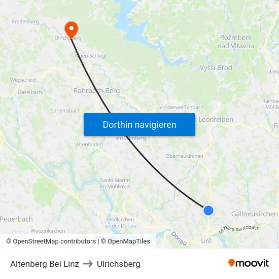 Altenberg Bei Linz to Ulrichsberg map