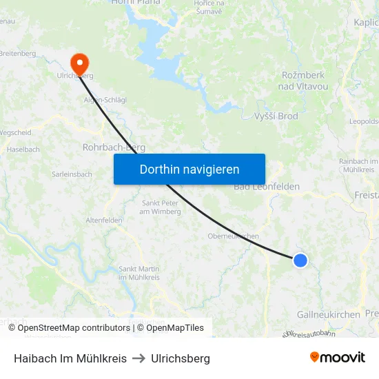 Haibach Im Mühlkreis to Ulrichsberg map