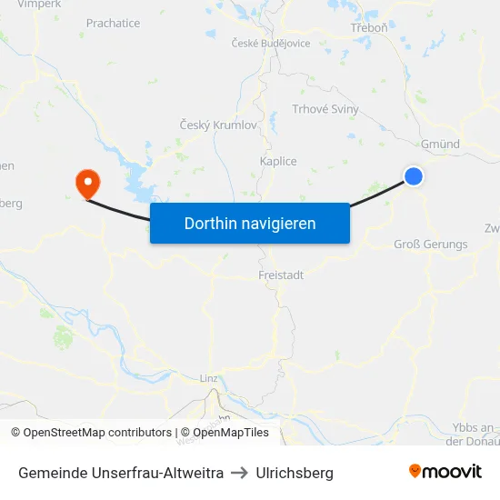 Gemeinde Unserfrau-Altweitra to Ulrichsberg map