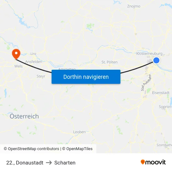 22., Donaustadt to Scharten map