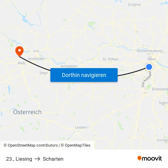 23., Liesing to Scharten map