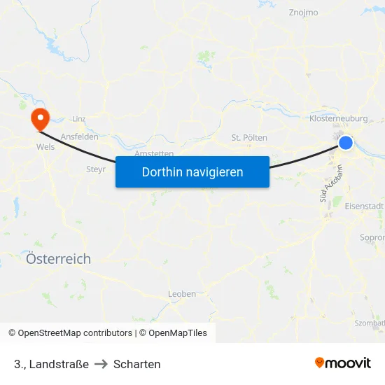 3., Landstraße to Scharten map