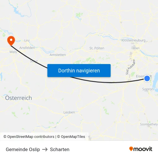 Gemeinde Oslip to Scharten map