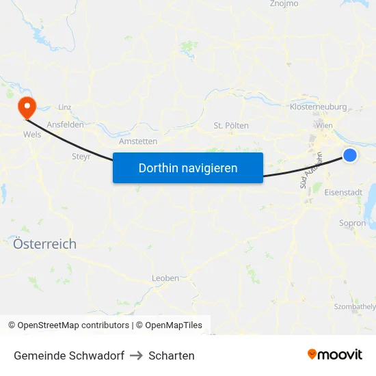 Gemeinde Schwadorf to Scharten map