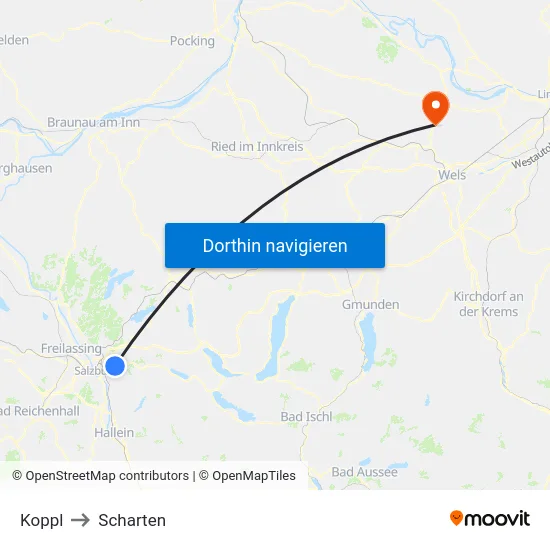 Koppl to Scharten map