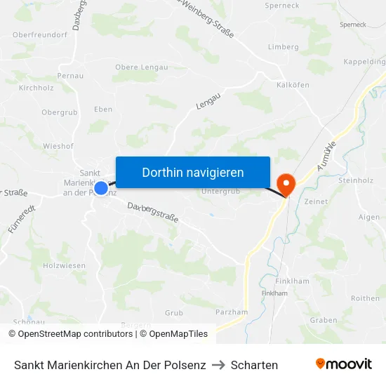 Sankt Marienkirchen An Der Polsenz to Scharten map