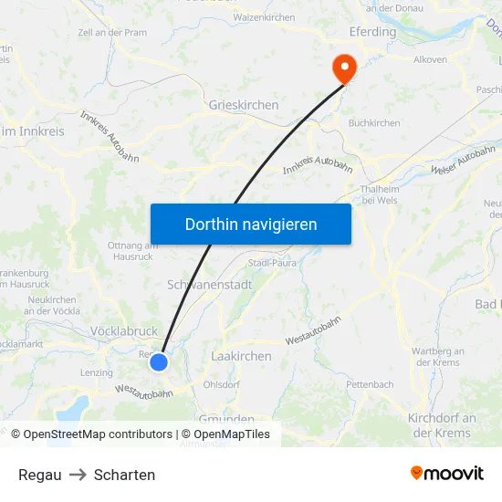 Regau to Scharten map