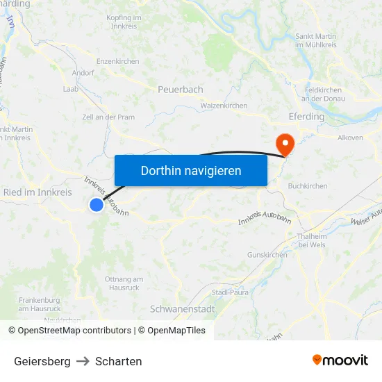 Geiersberg to Scharten map