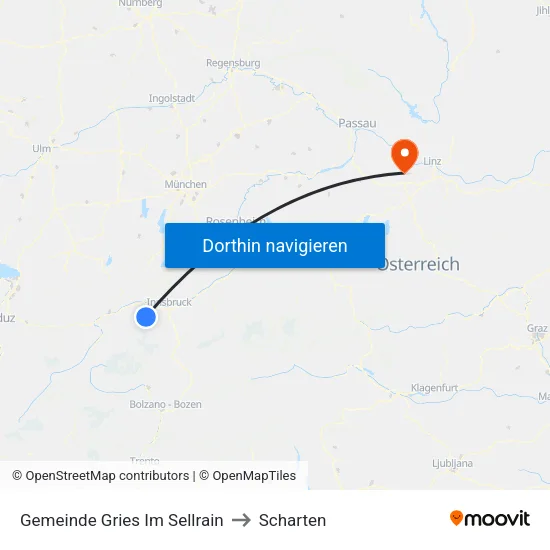 Gemeinde Gries Im Sellrain to Scharten map