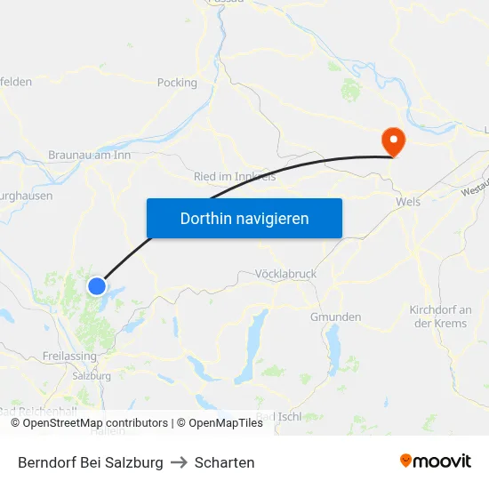 Berndorf Bei Salzburg to Scharten map