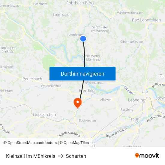 Kleinzell Im Mühlkreis to Scharten map