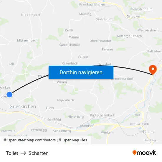 Tollet to Scharten map