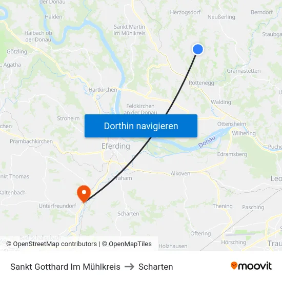 Sankt Gotthard Im Mühlkreis to Scharten map