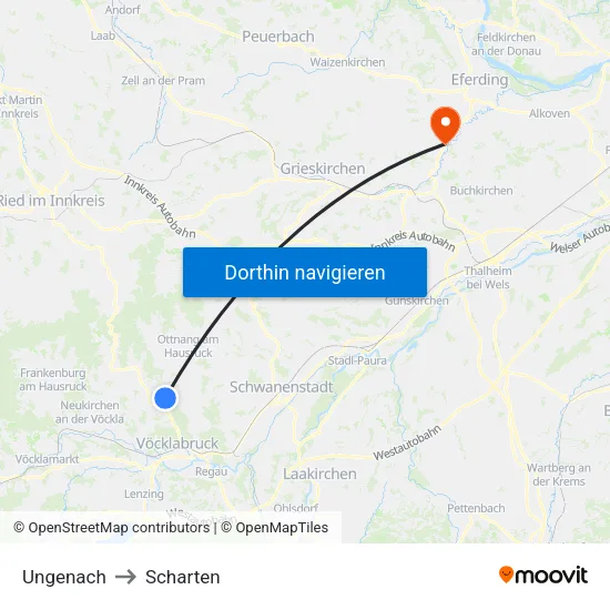 Ungenach to Scharten map