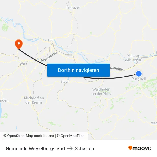 Gemeinde Wieselburg-Land to Scharten map