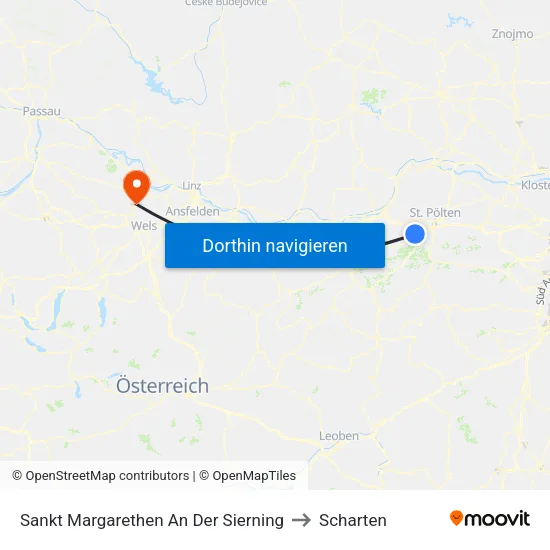Sankt Margarethen An Der Sierning to Scharten map