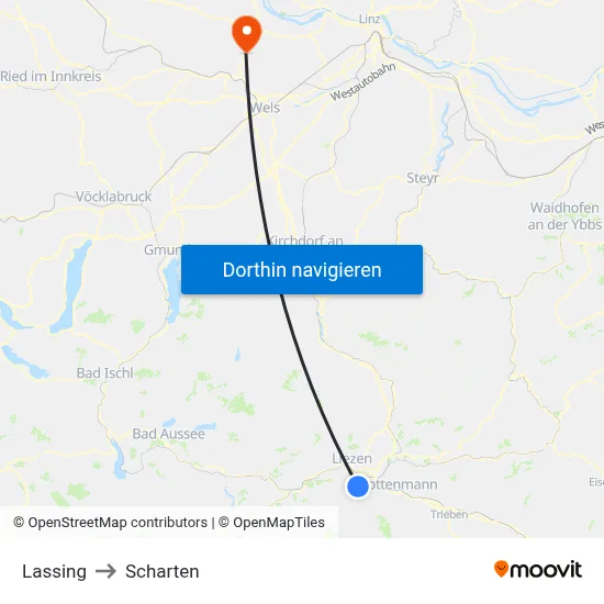 Lassing to Scharten map