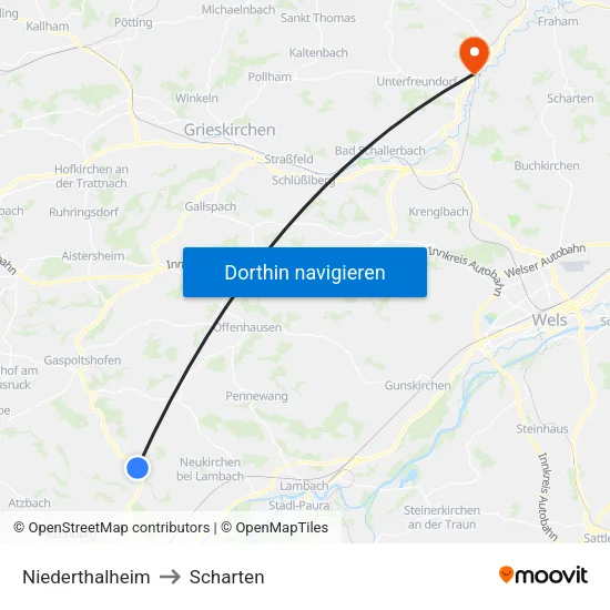 Niederthalheim to Scharten map