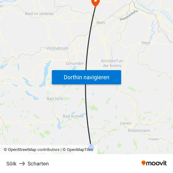Sölk to Scharten map