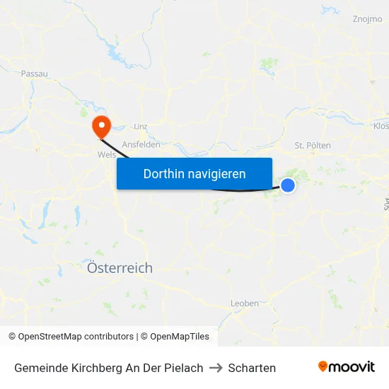 Gemeinde Kirchberg An Der Pielach to Scharten map