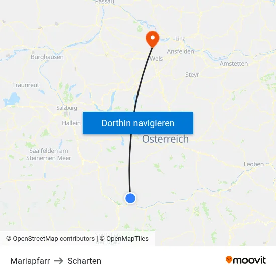 Mariapfarr to Scharten map