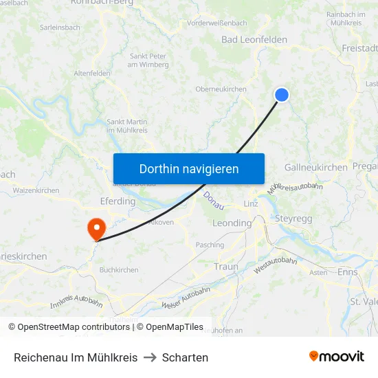 Reichenau Im Mühlkreis to Scharten map