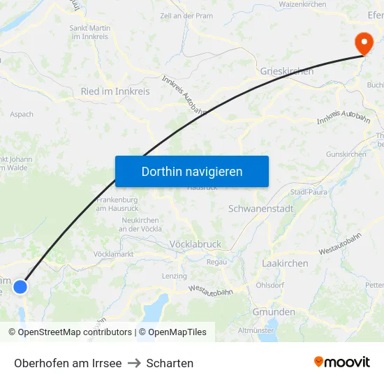 Oberhofen am Irrsee to Scharten map
