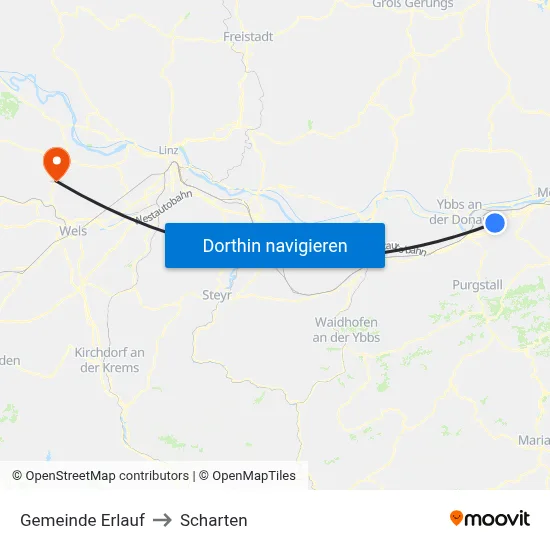 Gemeinde Erlauf to Scharten map