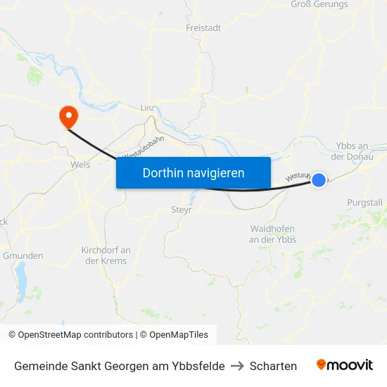 Gemeinde Sankt Georgen am Ybbsfelde to Scharten map