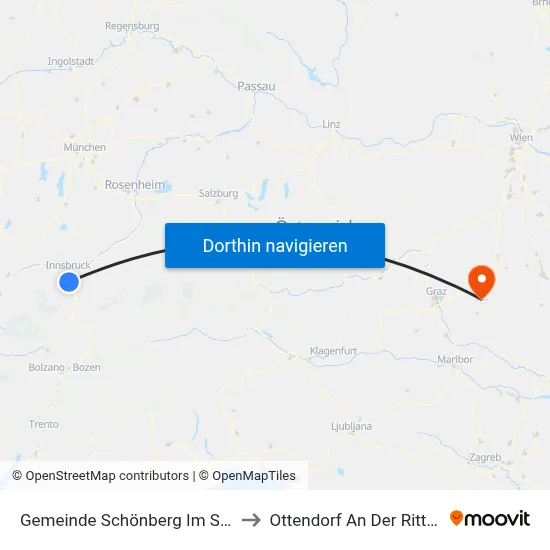 Gemeinde Schönberg Im Stubaital to Ottendorf An Der Rittschein map
