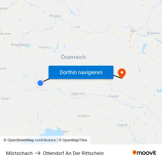 Mörtschach to Ottendorf An Der Rittschein map