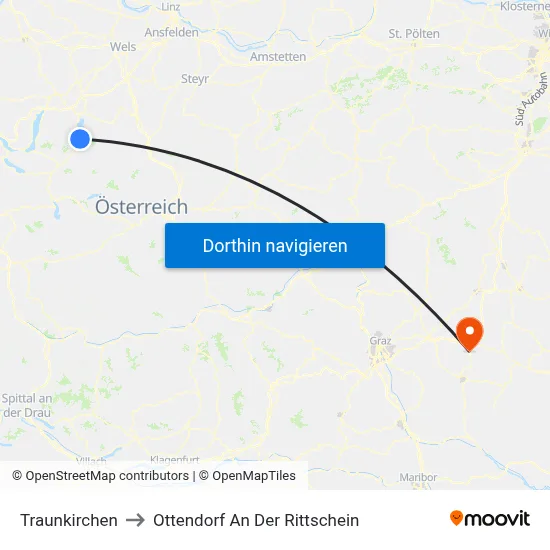 Traunkirchen to Ottendorf An Der Rittschein map